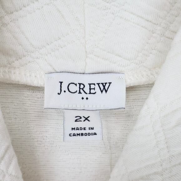 NWT J. Crew Factory Quilted Mockneck Pullover Sweatshirt In Ivory Size 2XL - Picture 7 of 8